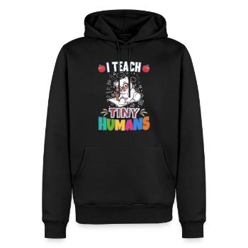 I Teach Tiny Humans Elementary School Teacher - Men’s Premium Organic Hoodie - black - Front - Nico (187cm)