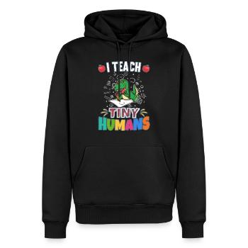 I Teach Tiny Humans Elementary School Teacher - Men’s Premium Organic Hoodie - black - Front - Nico (187cm)