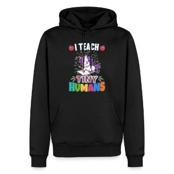 I Teach Tiny Humans Elementary School Teacher - Men’s Premium Organic Hoodie - black - Front - Nico (187cm)