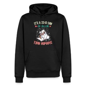 Good Day To Teach Tiny Humans Elementary Teacher - Men’s Premium Organic Hoodie - black - Front - Nico (187cm)