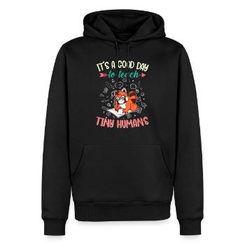 Good Day To Teach Tiny Humans Elementary Teacher - Men’s Premium Organic Hoodie - black - Front - Nico (187cm)