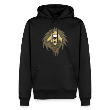 Lion - Sweat à capuche Premium bio Homme - noir - Devant - Nico (187cm)