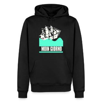 MOIN GIORNO - MoinJour 25 - Männer Premium Bio Hoodie - Schwarz - Vorne - Nico (187cm)