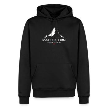 Matterhorn Mountain Heart of the alps - Men’s Premium Organic Hoodie - black - Front - Nico (187cm)