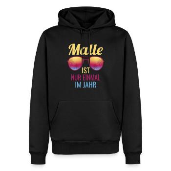Malle ist nur einmal im Jahr Mallorca Party Saufen - Männer Premium Bio Hoodie - Schwarz - Vorne - Nico (187cm)