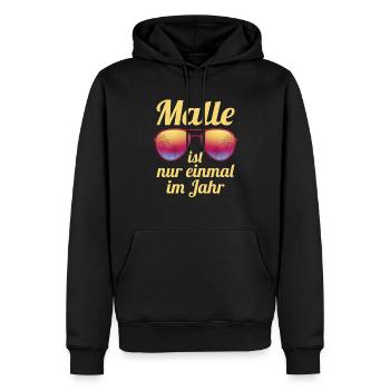 Malle ist nur einmal im Jahr Mallorca Party Saufen - Männer Premium Bio Hoodie - Schwarz - Vorne - Nico (187cm)