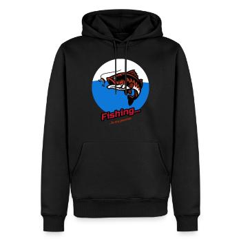Fishing...is my passion - Männer Premium Bio Hoodie - Schwarz - Vorne - Nico (187cm)