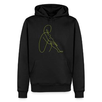Line Art weibliche Silhouette Weibliche Gesichter Gesicht - Männer Premium Bio Hoodie - Schwarz - Vorne - Nico (187cm)