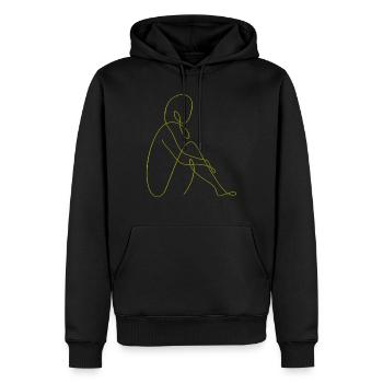 Line Art weibliche Silhouette Weibliche Gesichter Gesicht - Männer Premium Bio Hoodie - Schwarz - Vorne - Nico (187cm)