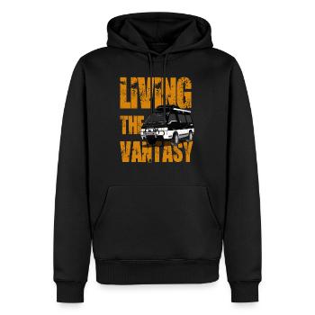 Living the Vantasy - Van Camping Camper - Sweat à capuche Premium bio Homme - noir - Devant - Nico (187cm)