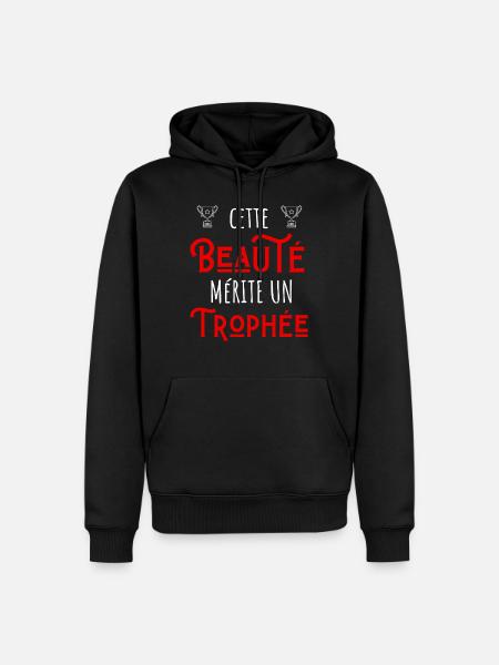 cette beauté mérite un trophée - Sweat à capuche Premium bio Homme - noir