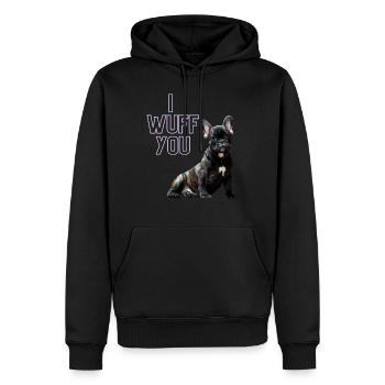 i wUFF yOU - Männer Premium Bio Hoodie - Schwarz - Vorne - Nico (187cm)