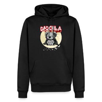 Dadcula Dracula Vampire Papa Drôle Fête d’Halloween - Sweat à capuche Premium bio Homme - noir - Devant - Nico (187cm)