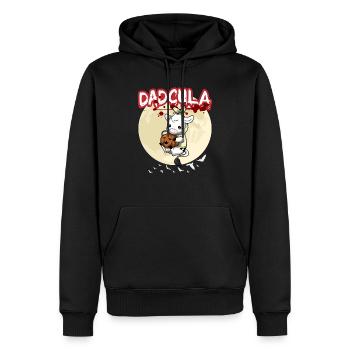 Dadcula Dracula Vampire Papa Drôle Fête d’Halloween - Sweat à capuche Premium bio Homme - noir - Devant - Nico (187cm)