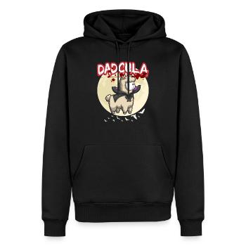 Dadcula Dracula Vampire Papa Drôle Fête d’Halloween - Sweat à capuche Premium bio Homme - noir - Devant - Nico (187cm)