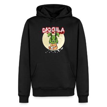 Dadcula Dracula Vampire Papa Drôle Fête d’Halloween - Sweat à capuche Premium bio Homme - noir - Devant - Nico (187cm)