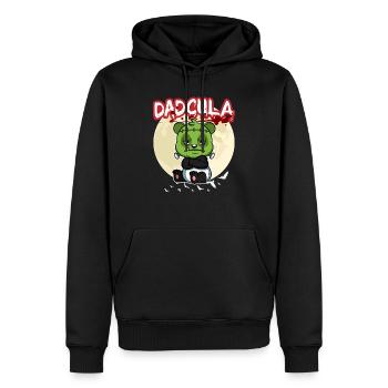 Dadcula Dracula Vampire Papa Drôle Fête d’Halloween - Sweat à capuche Premium bio Homme - noir - Devant - Nico (187cm)