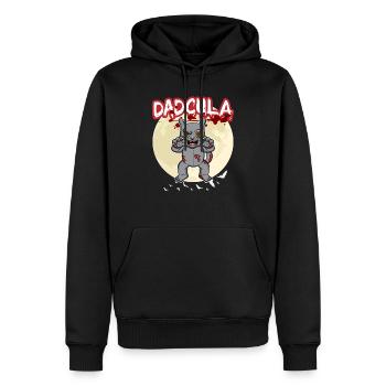 Dadcula Dracula Vampire Papa Drôle Fête d’Halloween - Sweat à capuche Premium bio Homme - noir - Devant - Nico (187cm)