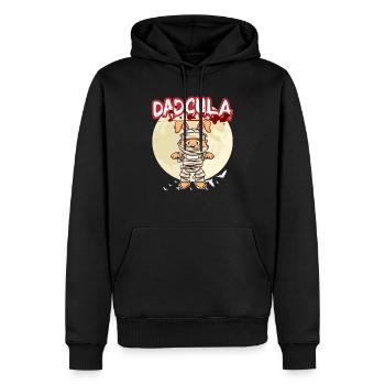 Dadcula Dracula Vampire Papa Drôle Fête d’Halloween - Sweat à capuche Premium bio Homme - noir - Devant - Nico (187cm)