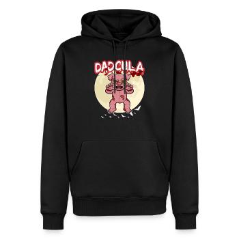 Dadcula Dracula Vampire Papa Drôle Fête d’Halloween - Sweat à capuche Premium bio Homme - noir - Devant - Nico (187cm)