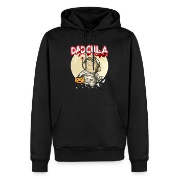 Dadcula Dracula Vampire Papa Drôle Fête d’Halloween - Sweat à capuche Premium bio Homme - noir - Devant - Nico (187cm)