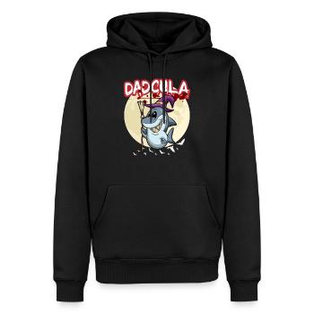 Dadcula Dracula Vampire Papa Drôle Fête d’Halloween - Sweat à capuche Premium bio Homme - noir - Devant - Nico (187cm)