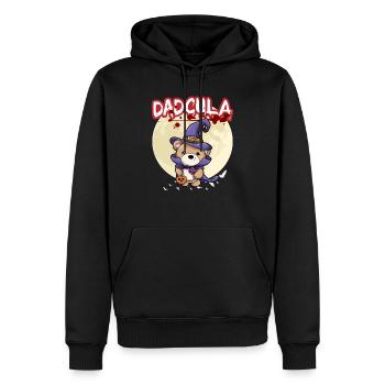 Dadcula Dracula Vampire Papa Drôle Fête d’Halloween - Sweat à capuche Premium bio Homme - noir - Devant - Nico (187cm)
