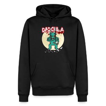 Dadcula Dracula Vampire Papa Drôle Fête d’Halloween - Sweat à capuche Premium bio Homme - noir - Devant - Nico (187cm)