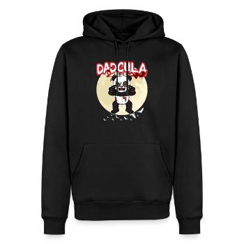 Dadcula Dracula Vampire Papa Drôle Fête d’Halloween - Sweat à capuche Premium bio Homme - noir - Devant - Nico (187cm)