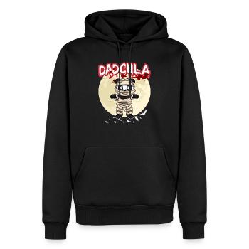 Dadcula Dracula Vampire Papa Drôle Fête d’Halloween - Sweat à capuche Premium bio Homme - noir - Devant - Nico (187cm)