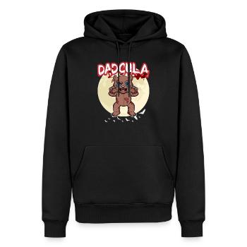 Dadcula Dracula Vampire Papa Drôle Fête d’Halloween - Sweat à capuche Premium bio Homme - noir - Devant - Nico (187cm)