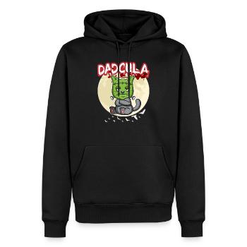 Dadcula Dracula Vampire Papa Drôle Fête d’Halloween - Sweat à capuche Premium bio Homme - noir - Devant - Nico (187cm)