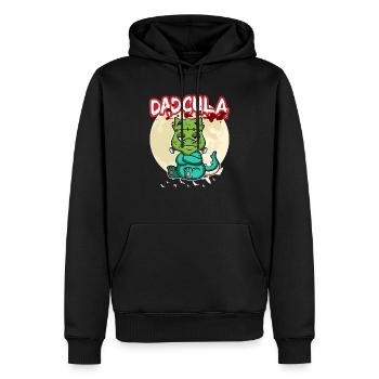 Dadcula Dracula Vampire Papa Drôle Fête d’Halloween - Sweat à capuche Premium bio Homme - noir - Devant - Nico (187cm)