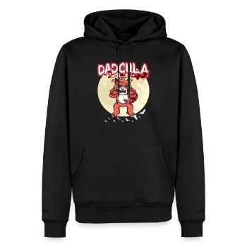 Dadcula Dracula Vampire Papa Drôle Fête d’Halloween - Sweat à capuche Premium bio Homme - noir - Devant - Nico (187cm)