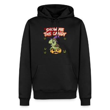 Montrez-moi le truc ou la friandise du costume d’Halloween - Sweat à capuche Premium bio Homme - noir - Devant - Nico (187cm)