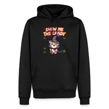 Montrez-moi le truc ou la friandise du costume d’Halloween - Sweat à capuche Premium bio Homme - noir - Devant - Nico (187cm)