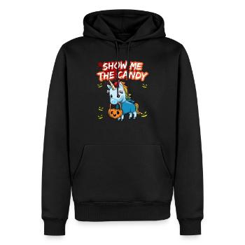 Montrez-moi le truc ou la friandise du costume d’Halloween - Sweat à capuche Premium bio Homme - noir - Devant - Nico (187cm)