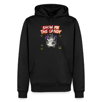 Montrez-moi le truc ou la friandise du costume d’Halloween - Sweat à capuche Premium bio Homme - noir - Devant - Nico (187cm)