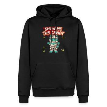 Montrez-moi le truc ou la friandise du costume d’Halloween - Sweat à capuche Premium bio Homme - noir - Devant - Nico (187cm)