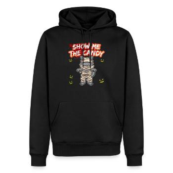 Montrez-moi le truc ou la friandise du costume d’Halloween - Sweat à capuche Premium bio Homme - noir - Devant - Nico (187cm)