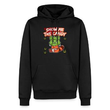 Montrez-moi le truc ou la friandise du costume d’Halloween - Sweat à capuche Premium bio Homme - noir - Devant - Nico (187cm)