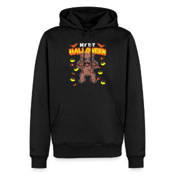 Mon premier anniversaire d’Halloween Scary Hallow’s Eve - Sweat à capuche Premium bio Homme - noir - Devant - Nico (187cm)
