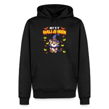 Mon premier anniversaire d’Halloween Scary Hallow’s Eve - Sweat à capuche Premium bio Homme - noir - Devant - Nico (187cm)