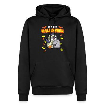 Mon premier anniversaire d’Halloween Scary Hallow’s Eve - Sweat à capuche Premium bio Homme - noir - Devant - Nico (187cm)