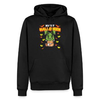 Mon premier anniversaire d’Halloween Scary Hallow’s Eve - Sweat à capuche Premium bio Homme - noir - Devant - Nico (187cm)