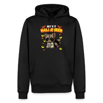 Mon premier anniversaire d’Halloween Scary Hallow’s Eve - Sweat à capuche Premium bio Homme - noir - Devant - Nico (187cm)