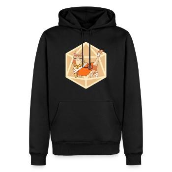 miaulement de moine - Sweat à capuche Premium bio Homme - noir - Devant - Nico (187cm)