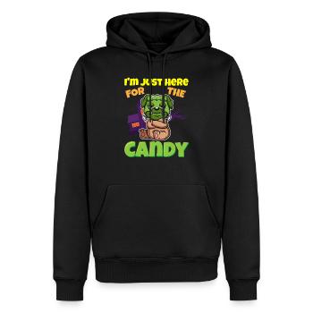 Je suis juste ici pour la bête d’Halloween effrayante de bonbons - Sweat à capuche Premium bio Homme - noir - Devant - Nico (187cm)