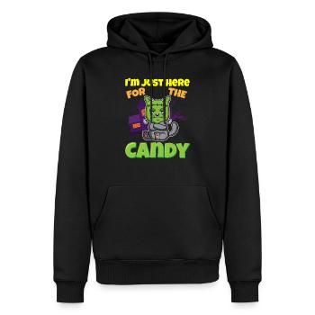 Je suis juste ici pour la bête d’Halloween effrayante de bonbons - Sweat à capuche Premium bio Homme - noir - Devant - Nico (187cm)