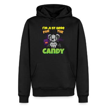 Je suis juste ici pour la bête d’Halloween effrayante de bonbons - Sweat à capuche Premium bio Homme - noir - Devant - Nico (187cm)